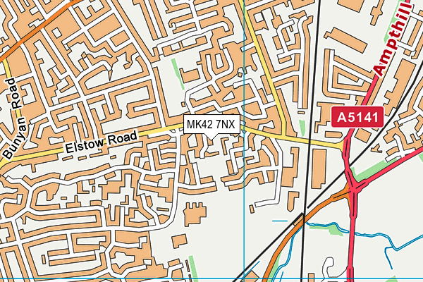 MK42 7NX map - OS VectorMap District (Ordnance Survey)