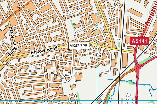 MK42 7PB map - OS VectorMap District (Ordnance Survey)