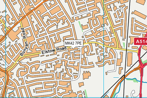 MK42 7PE map - OS VectorMap District (Ordnance Survey)