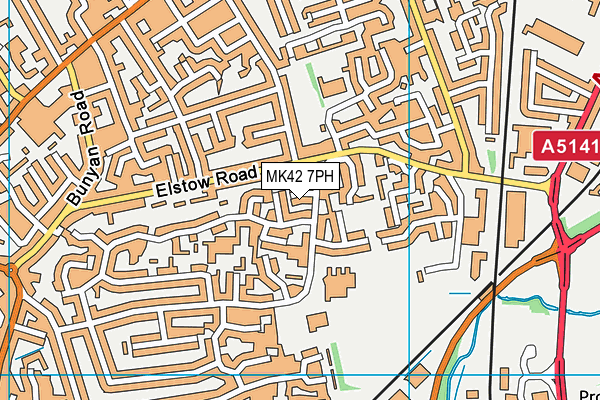 MK42 7PH map - OS VectorMap District (Ordnance Survey)