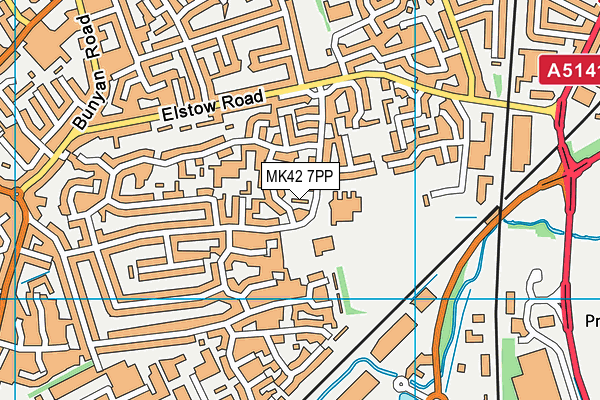 MK42 7PP map - OS VectorMap District (Ordnance Survey)