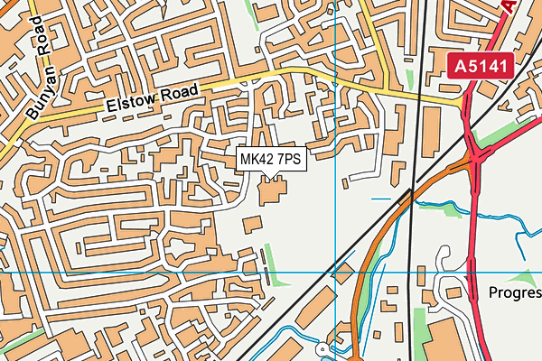 Daubeney Academy map (MK42 7PS) - OS VectorMap District (Ordnance Survey)