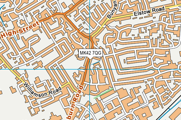 MK42 7QG map - OS VectorMap District (Ordnance Survey)