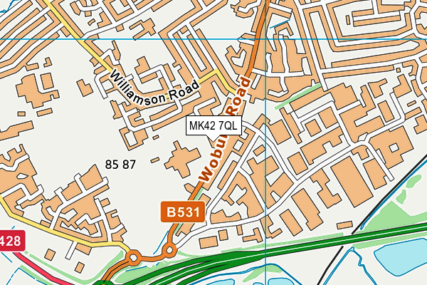 MK42 7QL map - OS VectorMap District (Ordnance Survey)