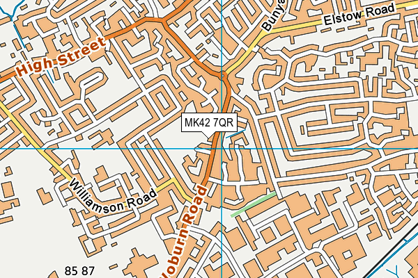 MK42 7QR map - OS VectorMap District (Ordnance Survey)