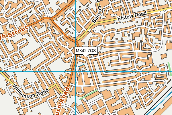 MK42 7QS map - OS VectorMap District (Ordnance Survey)