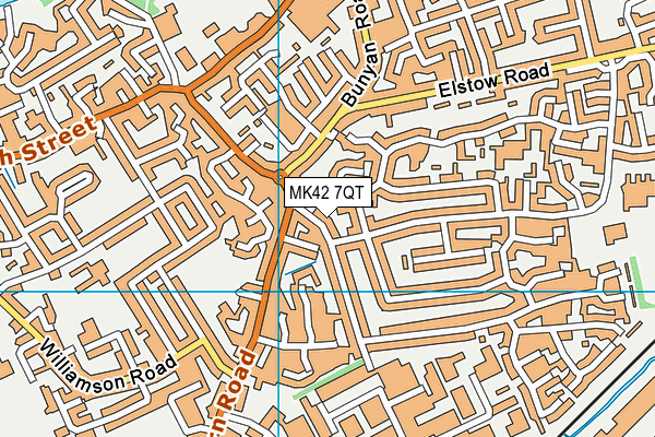 MK42 7QT map - OS VectorMap District (Ordnance Survey)