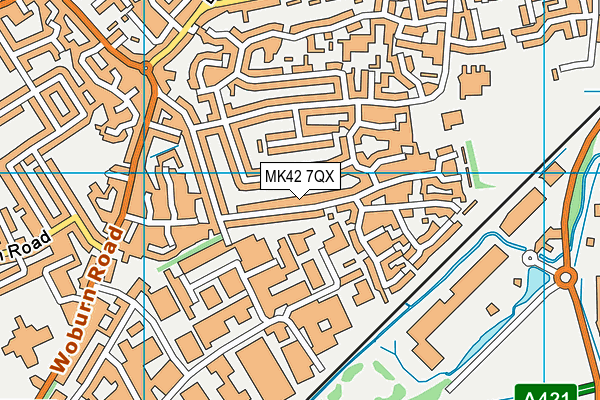 MK42 7QX map - OS VectorMap District (Ordnance Survey)