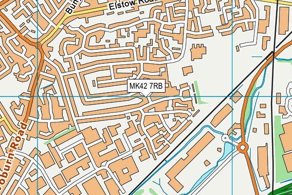 MK42 7RB map - OS VectorMap District (Ordnance Survey)