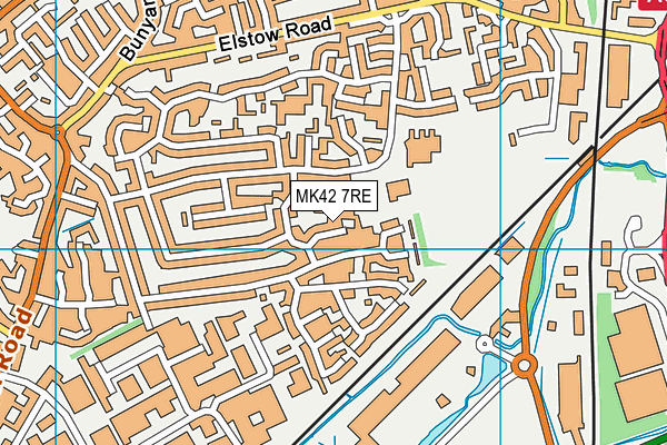 MK42 7RE map - OS VectorMap District (Ordnance Survey)