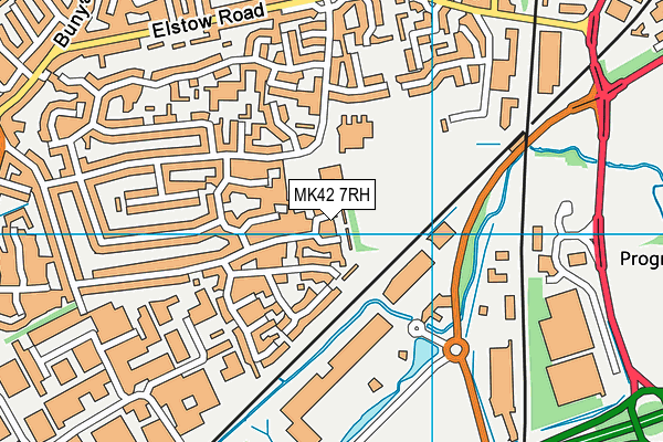 MK42 7RH map - OS VectorMap District (Ordnance Survey)