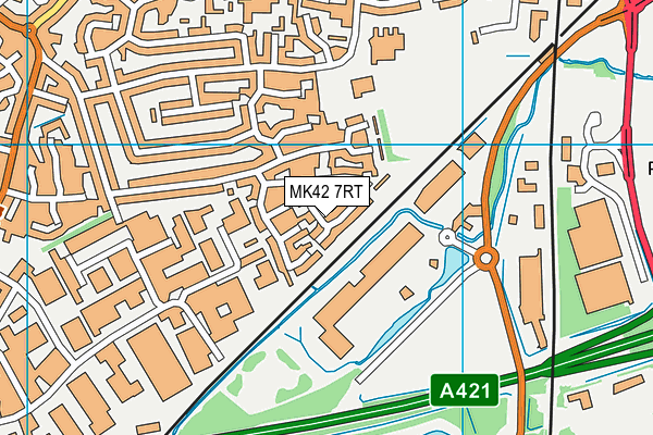 MK42 7RT map - OS VectorMap District (Ordnance Survey)