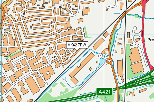 MK42 7RW map - OS VectorMap District (Ordnance Survey)