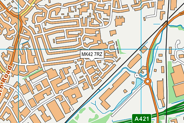 MK42 7RZ map - OS VectorMap District (Ordnance Survey)