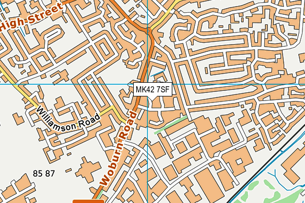 MK42 7SF map - OS VectorMap District (Ordnance Survey)