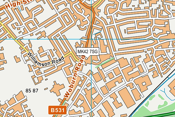 MK42 7SG map - OS VectorMap District (Ordnance Survey)