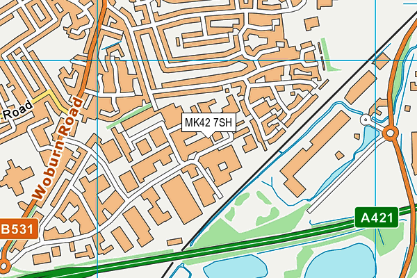 MK42 7SH map - OS VectorMap District (Ordnance Survey)