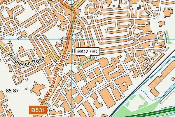 MK42 7SQ map - OS VectorMap District (Ordnance Survey)