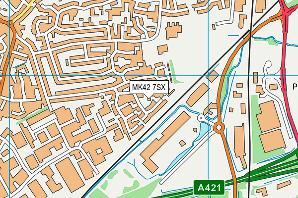 MK42 7SX map - OS VectorMap District (Ordnance Survey)