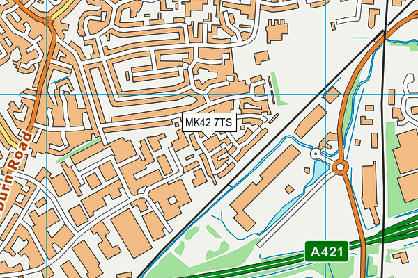 MK42 7TS map - OS VectorMap District (Ordnance Survey)