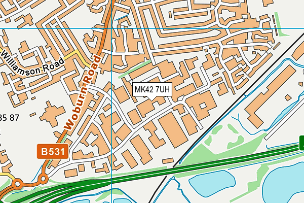 MK42 7UH map - OS VectorMap District (Ordnance Survey)