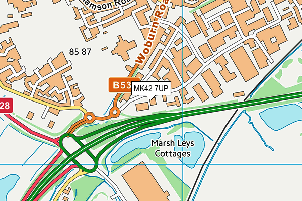 MK42 7UP map - OS VectorMap District (Ordnance Survey)