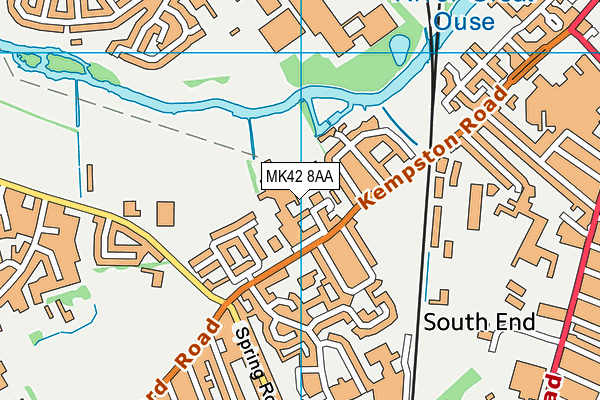 St John's School map (MK42 8AA) - OS VectorMap District (Ordnance Survey)
