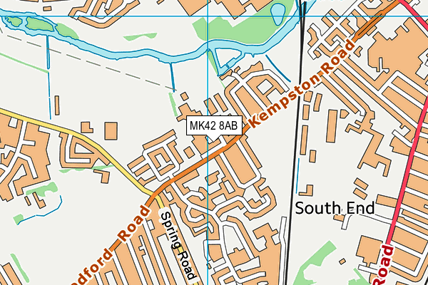 MK42 8AB map - OS VectorMap District (Ordnance Survey)