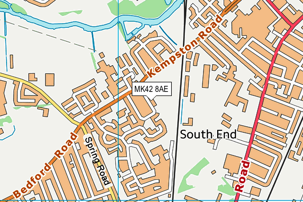 MK42 8AE map - OS VectorMap District (Ordnance Survey)