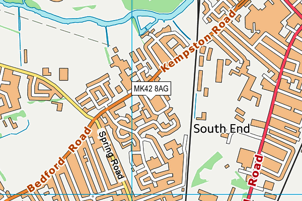 MK42 8AG map - OS VectorMap District (Ordnance Survey)