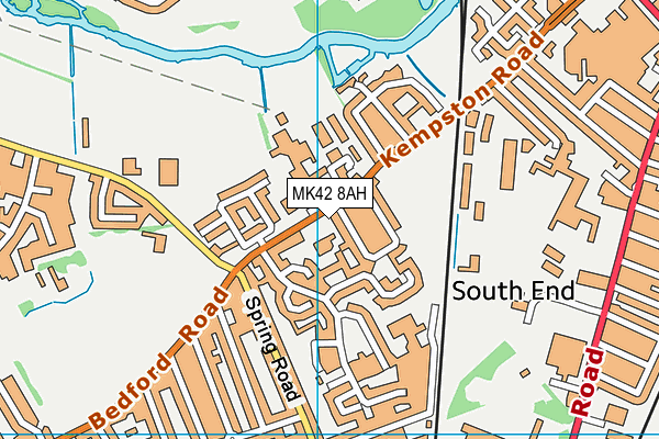 MK42 8AH map - OS VectorMap District (Ordnance Survey)