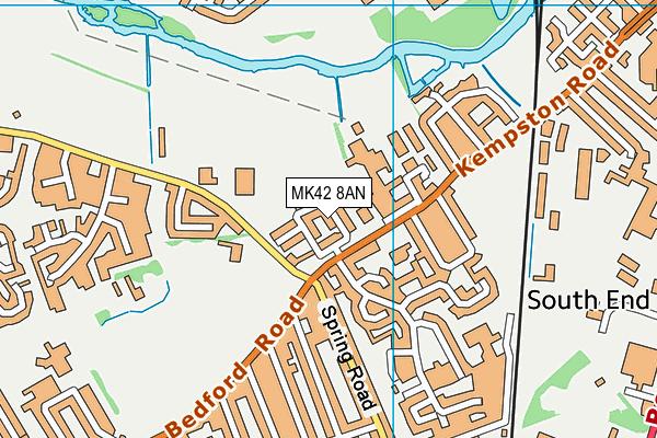 MK42 8AN map - OS VectorMap District (Ordnance Survey)