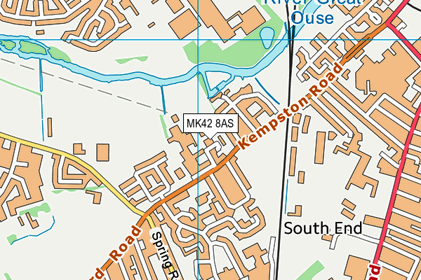 MK42 8AS map - OS VectorMap District (Ordnance Survey)