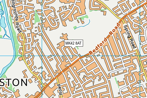 MK42 8AT map - OS VectorMap District (Ordnance Survey)