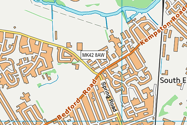 MK42 8AW map - OS VectorMap District (Ordnance Survey)