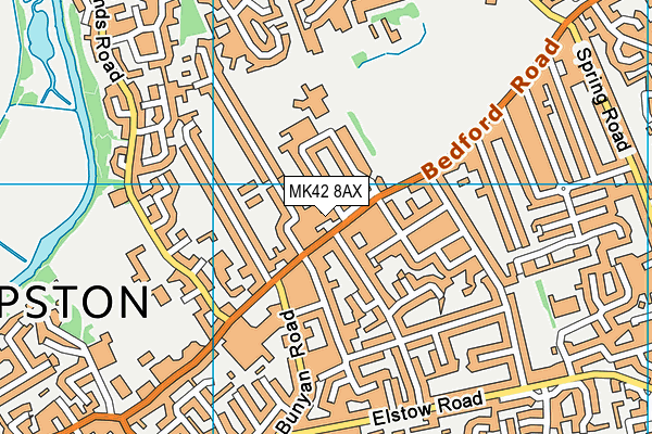 MK42 8AX map - OS VectorMap District (Ordnance Survey)