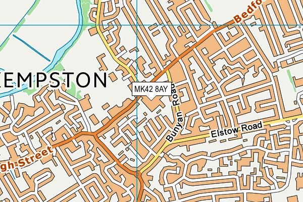 MK42 8AY map - OS VectorMap District (Ordnance Survey)