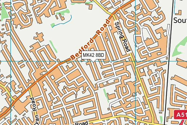 MK42 8BD map - OS VectorMap District (Ordnance Survey)