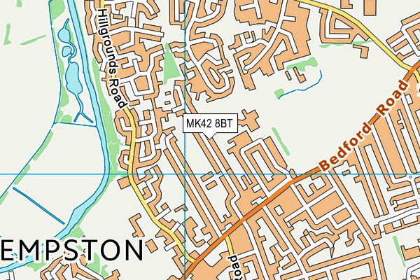 MK42 8BT map - OS VectorMap District (Ordnance Survey)