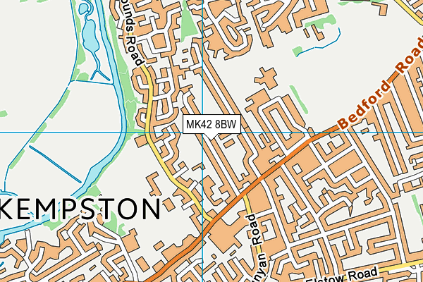 MK42 8BW map - OS VectorMap District (Ordnance Survey)