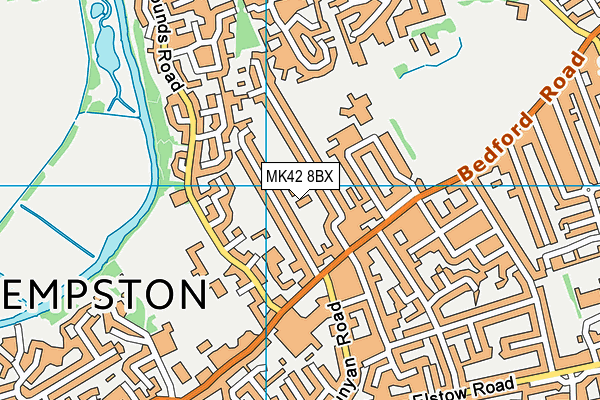 MK42 8BX map - OS VectorMap District (Ordnance Survey)