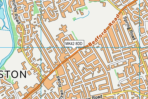 MK42 8DD map - OS VectorMap District (Ordnance Survey)