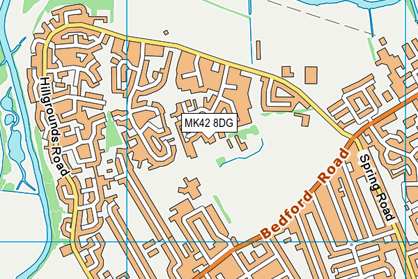 MK42 8DG map - OS VectorMap District (Ordnance Survey)