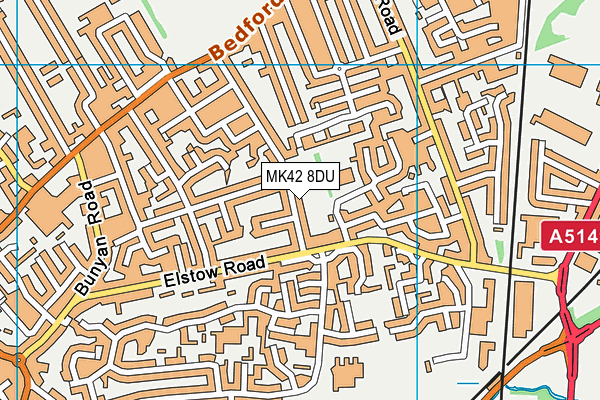 MK42 8DU map - OS VectorMap District (Ordnance Survey)