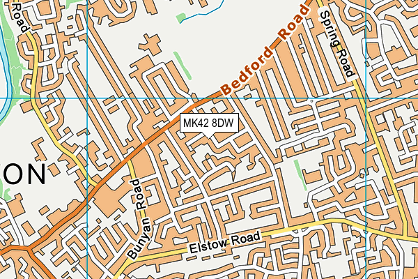 MK42 8DW map - OS VectorMap District (Ordnance Survey)