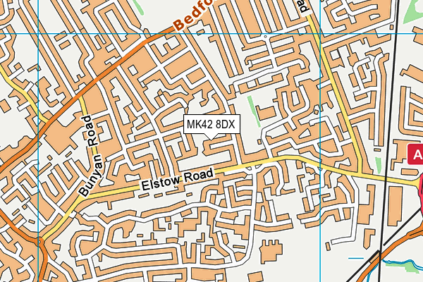 MK42 8DX map - OS VectorMap District (Ordnance Survey)