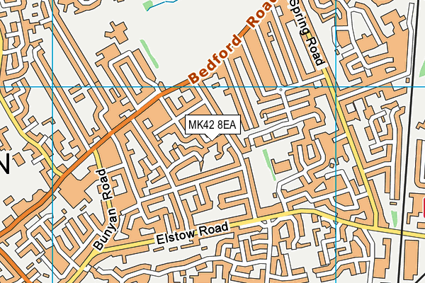 MK42 8EA map - OS VectorMap District (Ordnance Survey)