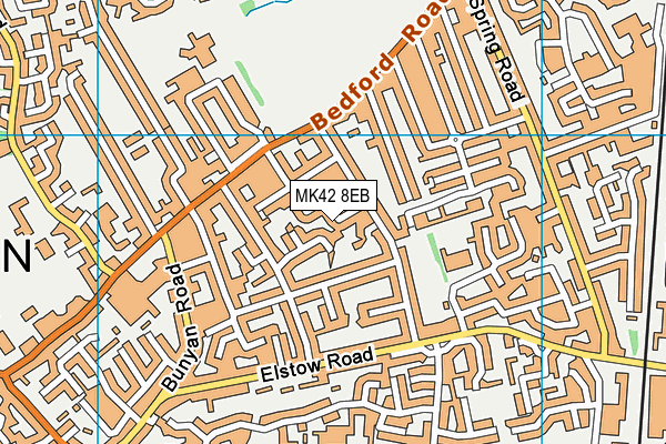 MK42 8EB map - OS VectorMap District (Ordnance Survey)