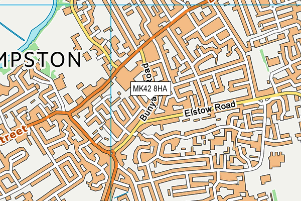 MK42 8HA map - OS VectorMap District (Ordnance Survey)
