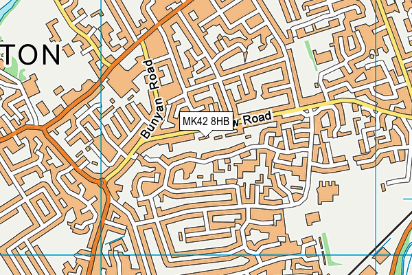 MK42 8HB map - OS VectorMap District (Ordnance Survey)